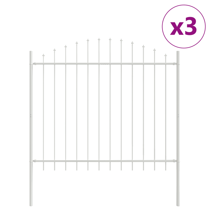 Gard de grădină cu vârf arcuit, alb, 5.1x1.25 m, oțel - WALTI WALTI