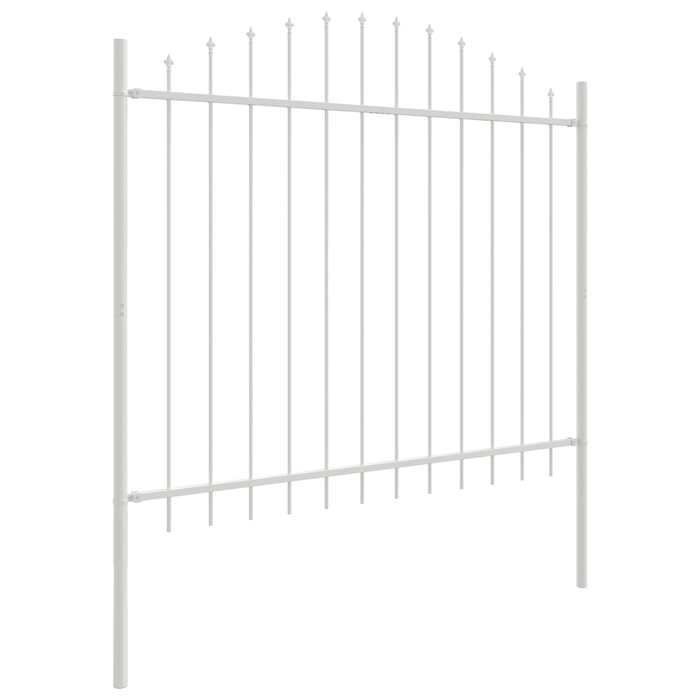 Gard de grădină cu vârf arcuit, alb, 6,8x1.25 m, oțel - WALTI WALTI