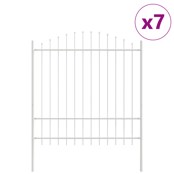Gard cu vârf de arc vidaXL Alb 11,9x1,75 m Oțel - WALTI WALTI