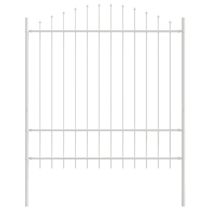 Gard cu vârf de arc vidaXL Alb 11,9x1,75 m Oțel - WALTI WALTI