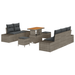 Set de Sofa Modular de 8 Piese pentru Grădină cu Pernuțe Gri Poliratan Acacia - WALTI WALTI