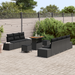 Set de Sofa pentru Grădină vidaXL cu 10 Piese și Perne Negru Poliratan Acacia - WALTI WALTI