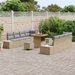 Set de sofa de grădină cu 11 piese cu perne bej din ratan polimeric și acacia - WALTI WALTI