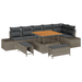 Set de canapea de grădină vidaXL cu perne, gri, poliratan, acacia, 9 piese - WALTI WALTI