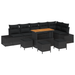 Set de sofa pentru grădină vidaXL 10 piese cu perne negre din poliratan de acacia - WALTI WALTI