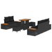 Set Canapea Grădină vidaXL 8 Piese cu Perne Ratan Polimer Negru Acacia - WALTI WALTI