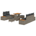 Set de sofa de grădină vidaXL 8 Piese cu Perne Gri Poliratan Acacia - WALTI WALTI