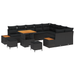 Set de canapea vidaXL 12 Piese cu perne Negru Poliratan Acacia - WALTI WALTI