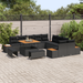 Set de 13 Piese Sofa de Grădină cu Pernuțe Negru Poliratan Acacia - WALTI WALTI