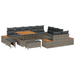 Set de Sofa de Grădină vidaXL 13 Piese cu Perne Gri Poli Ratan Acacia - WALTI WALTI