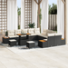 Set de sofa de grădină vidaXL 13 Piese cu perne Negru Poliratan Acacia - WALTI WALTI