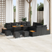 Set de 14 piese de sofa de grădină cu pernuțe Poliratan negru Acacia - WALTI WALTI