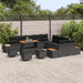 Set de 14 piese de sofa de grădină cu pernuțe Poliratan negru Acacia - WALTI WALTI