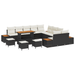 Set de 14 piese sofa pentru grădină cu perne negre poliratan acacia - WALTI WALTI