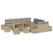 Set de 14 Piese Sofa pentru Grădină cu Pernițe Bej Poliratan Acacia - WALTI WALTI