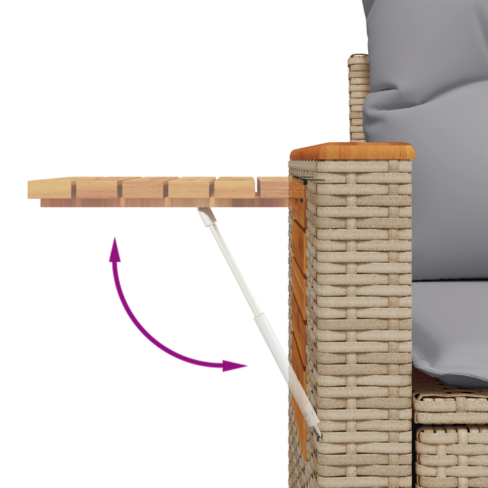 Set de Sofa de Grădină vidaXL cu 8 Piese și Perne Bej din Ratan Sintetic Acacia - WALTI WALTI