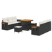 Set de Sofa de Grădină vidaXL cu 9 Piese și Perne din Ratan Poliester Negru - WALTI WALTI