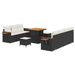 Set canapea grădină vidaXL cu 10 piese perne Negre Rattan PE Acacia - WALTI WALTI