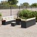 Set Canapea Grădină vidaXL 11 Piese cu Perne Negru Ratan Acacia - WALTI WALTI