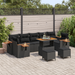 Set de sofa de grădină vidaXL cu 10 piese cu perne ratan poly negru acacia - WALTI WALTI