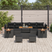 Set de sofa de grădină vidaXL cu 10 piese cu perne ratan poly negru acacia - WALTI WALTI
