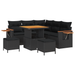 Set canapea grădină vidaXL 8 piese cu perne Negre Ratan sintetic Acacia - WALTI WALTI