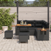 Set canapea grădină vidaXL 8 piese cu perne Negre Ratan sintetic Acacia - WALTI WALTI