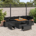 Set Canapele Grădină 9 Piese cu Perne Rattan Poli Negru Acacia - WALTI WALTI