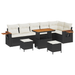 Set de canapea de grădină vidaXL 9 piese cu perne Negru Rattan Poli Acacia - WALTI WALTI