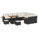 Set canapele grădină vidaXL 12 piese cu perne, poliratan negru, acacia - WALTI WALTI