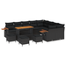 Set Canapea Grădină vidaXL 13 Piese cu Perne Negru Rattan Poliratan Acacia - WALTI WALTI