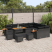 Set Canapea Grădină vidaXL 13 Piese cu Perne Negru Rattan Poliratan Acacia - WALTI WALTI