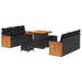 Set de 9 piese de sofa de grădină vidaXL cu perne Negre Ratan Polimeric Acacia - WALTI WALTI