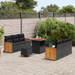 Set de 9 piese de sofa de grădină vidaXL cu perne Negre Ratan Polimeric Acacia - WALTI WALTI
