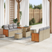 Set de sofa de grădină de 9 piese cu perne din ratan poliester bej și acacia - WALTI WALTI