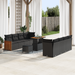 Set de sofa de grădină vidaXL 11 Piese cu perne Negru Poliratan Acacia - WALTI WALTI