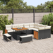 Set de Sofa pentru Grădină cu 12 Piese cu Pernuțe Negru Ratan Polimer Acacia - WALTI WALTI
