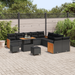 Set de sofa de grădină vidaXL cu 13 piese și perne Negru Poliratan Acacia - WALTI WALTI