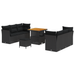 Set de canapea de grădină vidaXL cu 9 piese Negru Ratan Poli Acacia - WALTI WALTI
