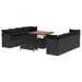 Set canapea vidaXL 11 piese cu perne Ratan Polipropilenă Negru - WALTI WALTI