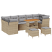 Set de Sofa de Grădină vidaXL cu 10 Piese și Perne Bej din Poliratan Acacia - WALTI WALTI
