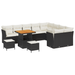 Set de canapea de grădină vidaXL cu 12 piese cu perne negru Poliratan Acacia - WALTI WALTI