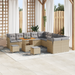 Set Canapea Grădină vidaXL 13 Piese cu Pernițe Bej Rattan Polimer Acacia - WALTI WALTI