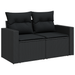 Set de Sofa de Grădină vidaXL cu 10 Piese cu Perne Negru Poliratan Acacia - WALTI WALTI