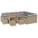 Set de canapele grădină vidaXL 13 piese cu perne bej ratan poli acacia - WALTI WALTI