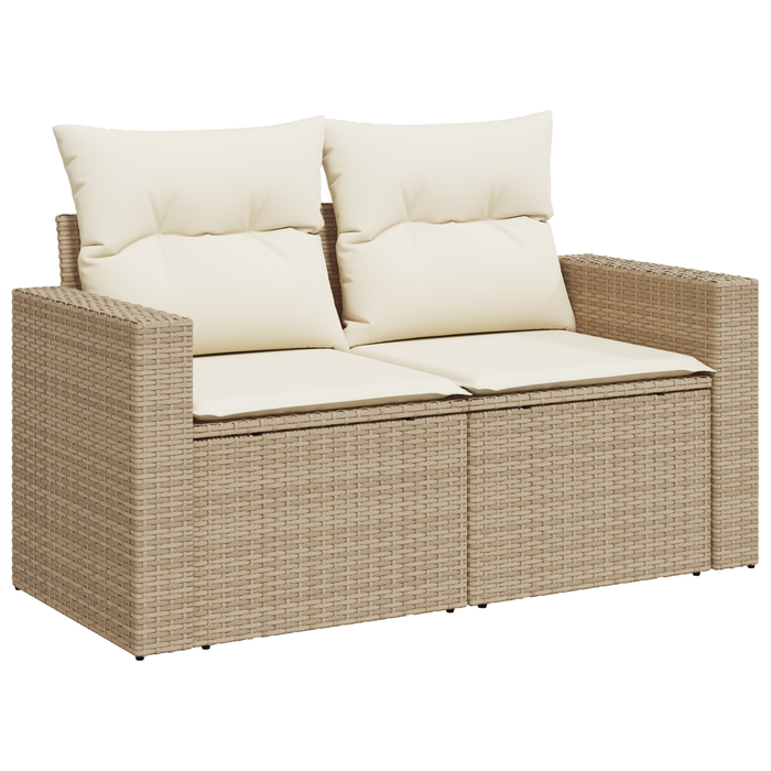 Set canapea grădină 13 piese cu perne Beige Ratan Poli Acacia - WALTI WALTI