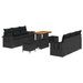 Set de sofa de grădină vidaXL 9 piese cu perne Negru Ratan Poli Acacia - WALTI WALTI
