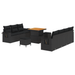 Set de 10 Piese Sofa de Grădină cu Pernuțe Negru Ratan Poly Acacia - WALTI WALTI