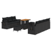 Set 10 Piese Sofa Grădină cu Pernuțe Negru Ratan Poli Acacia - WALTI WALTI