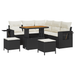 Set de Sofa de Grădină 8 Piese cu Perne Negru Ratan Polietilenic Acacia - WALTI WALTI